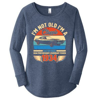 Not Old Im A Classic 1934 Car Lovers 90th Birthday Women's Perfect Tri Tunic Long Sleeve Shirt