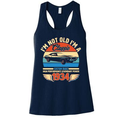 Not Old Im A Classic 1934 Car Lovers 90th Birthday Women's Racerback Tank