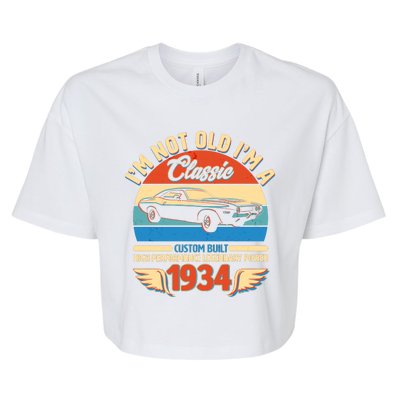 Not Old Im A Classic 1934 Car Lovers 90th Birthday Bella+Canvas Jersey Crop Tee