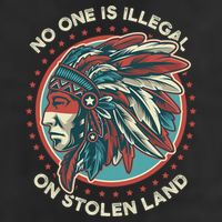 No One Is Illegal On Stolen Land Anti Trump Protest 7 Panel Mesh Trucker Snapback Hat