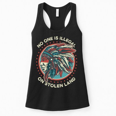 No One Is Illegal On Stolen Land Anti Trump Protest Womens Tank Top