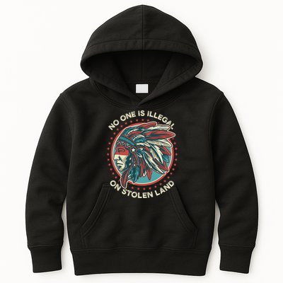 No One Is Illegal On Stolen Land Anti Trump Protest Kids Hoodie