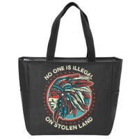 No One Is Illegal On Stolen Land Anti Trump Protest Zip Tote Bag