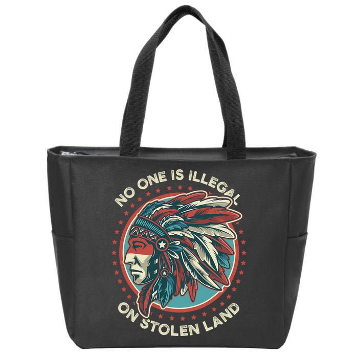 No One Is Illegal On Stolen Land Anti Trump Protest Zip Tote Bag