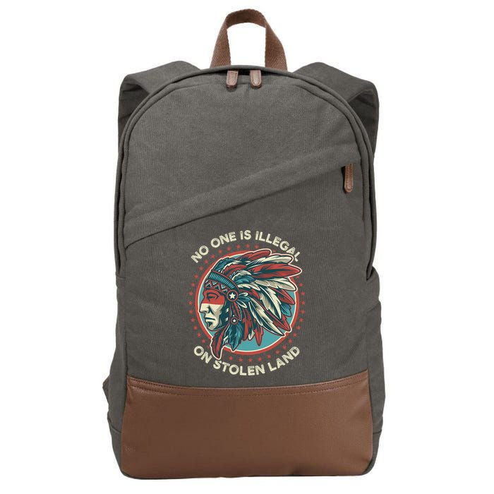 No One Is Illegal On Stolen Land Anti Trump Protest Cotton Canvas Backpack