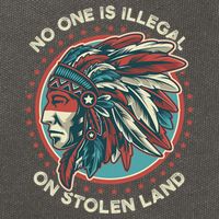 No One Is Illegal On Stolen Land Anti Trump Protest Cotton Canvas Backpack