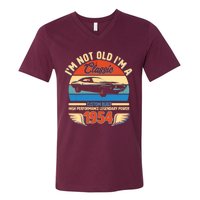 Not Old Im A Classic 1954 Car Lovers 70th Birthday V-Neck T-Shirt