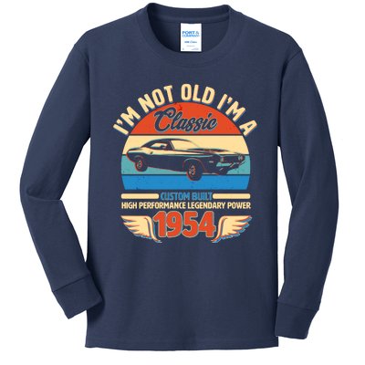 Not Old Im A Classic 1954 Car Lovers 70th Birthday Kids Long Sleeve Shirt