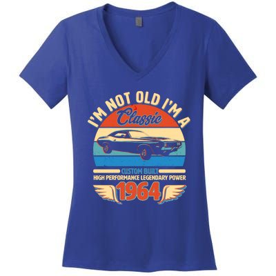 Not Old Im A Classic 1964 Car Lovers 60th Birthday Women's V-Neck T-Shirt