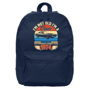 Not Old Im A Classic 1974 Car Lovers 50th Birthday 16 in Basic Backpack