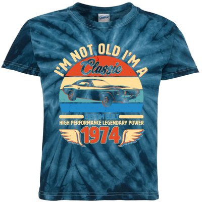 Not Old Im A Classic 1974 Car Lovers 50th Birthday Kids Tie-Dye T-Shirt