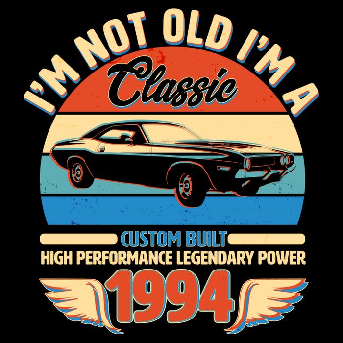 Not Old Im A Classic 1994 Car Lovers 30th Birthday 7-Panel Snapback Hat