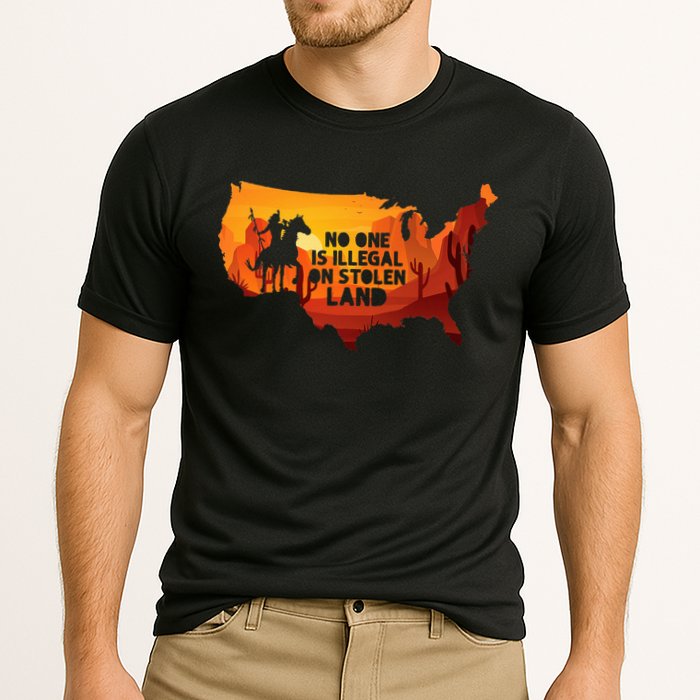 No One Is Illegal On Stolen Land Support Immigration Cooling Performance Crew T-Shirt