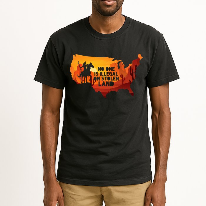 No One Is Illegal On Stolen Land Support Immigration Tall T-Shirt