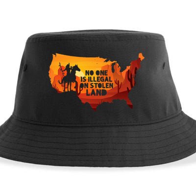 No One Is Illegal On Stolen Land Support Immigration Sustainable Bucket Hat