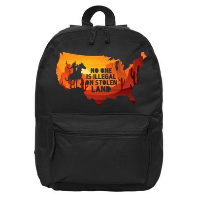No One Is Illegal On Stolen Land Support Immigration 16 in Basic Backpack