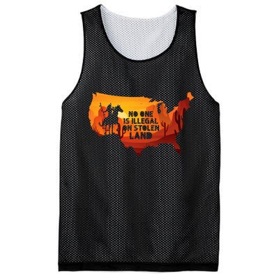 No One Is Illegal On Stolen Land Support Immigration Mesh Reversible Basketball Jersey Tank