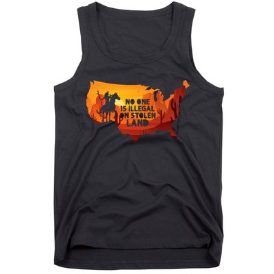 No One Is Illegal On Stolen Land Support Immigration Tank Top