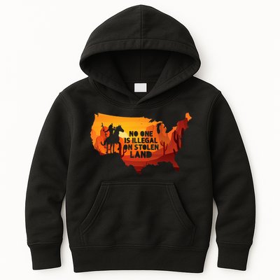 No One Is Illegal On Stolen Land Support Immigration Kids Hoodie