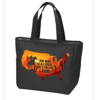 No One Is Illegal On Stolen Land Support Immigration Zip Tote Bag