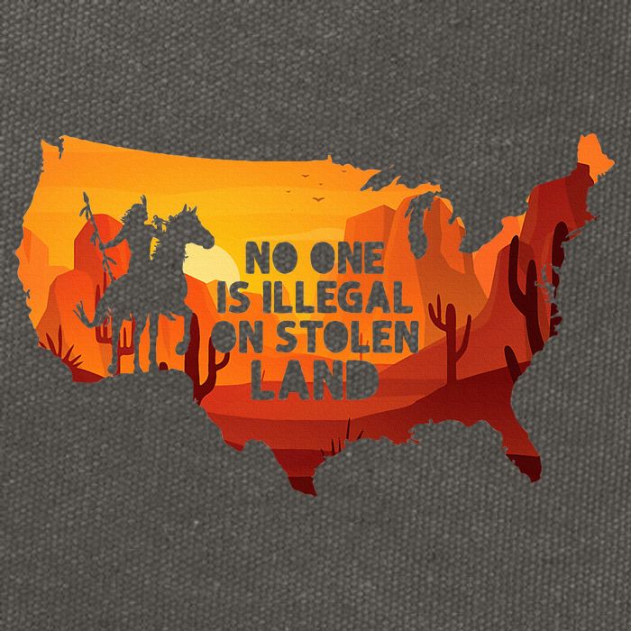 No One Is Illegal On Stolen Land Support Immigration Cotton Canvas Backpack