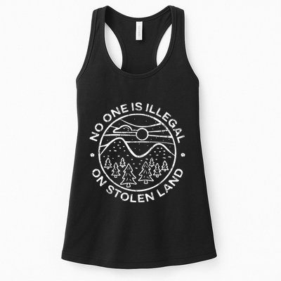 No One Is Illegal On Stolen Land Native Tribe Womens Tank Top