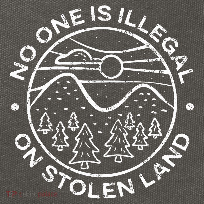 No One Is Illegal On Stolen Land Native Tribe Cotton Canvas Backpack