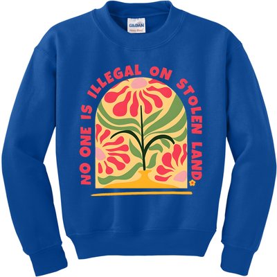 No One Is Illegal On Stolen Land Human Rights Immigration Kids Sweatshirt