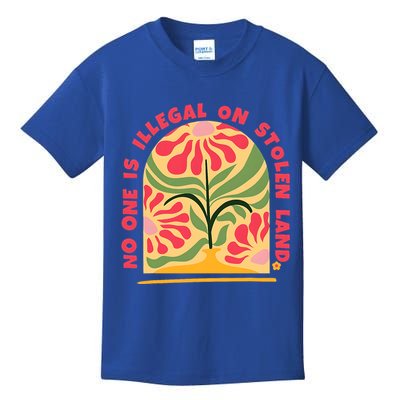 No One Is Illegal On Stolen Land Human Rights Immigration Kids T-Shirt