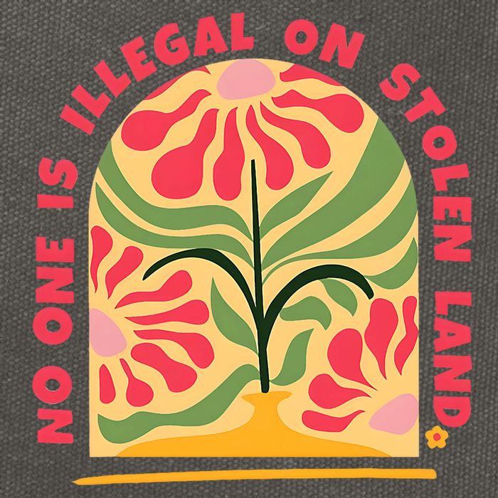 No One Is Illegal On Stolen Land Human Rights Immigration Cotton Canvas Backpack