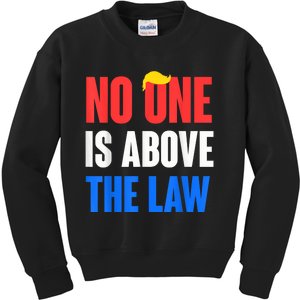 No One Is Above The Law Trump Mugshot 2024 ImpeachTrump 2024 Kids Sweatshirt