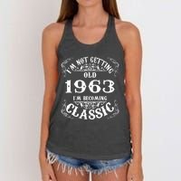 Not Old I Am Classic 1963 60th Birthday Gift For 60 Year Old Women's Knotted Racerback Tank