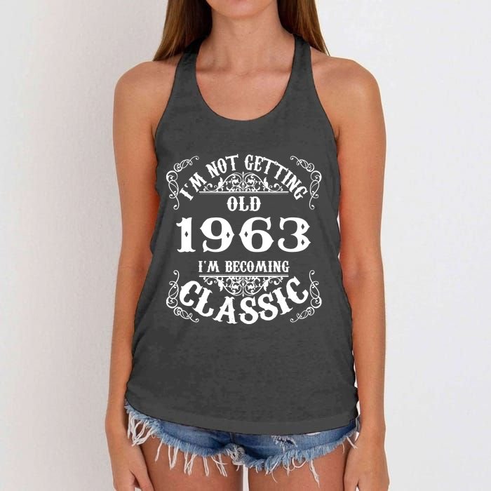 Not Old I Am Classic 1963 60th Birthday Gift For 60 Year Old Women's Knotted Racerback Tank