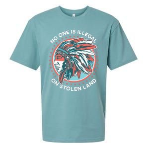 No One Is Illegal On Stolen Land Anti Trump Protest Sueded Cloud Jersey T-Shirt