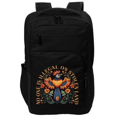 No One Is Illegal On Stolen Land Native Americans Vintage Impact Tech Backpack