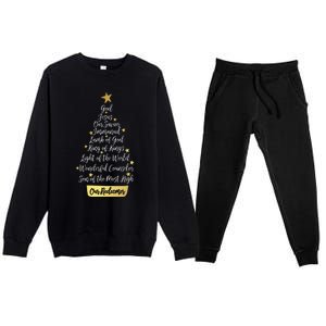 Names of Jesus Christian Faith Christmas Tree Premium Crewneck Sweatsuit Set