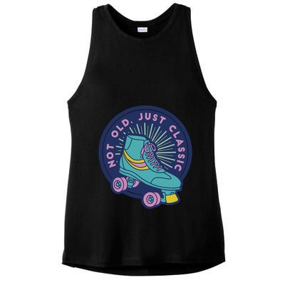 Not Old Just Classic Rollerskate Ladies PosiCharge Tri-Blend Wicking Tank