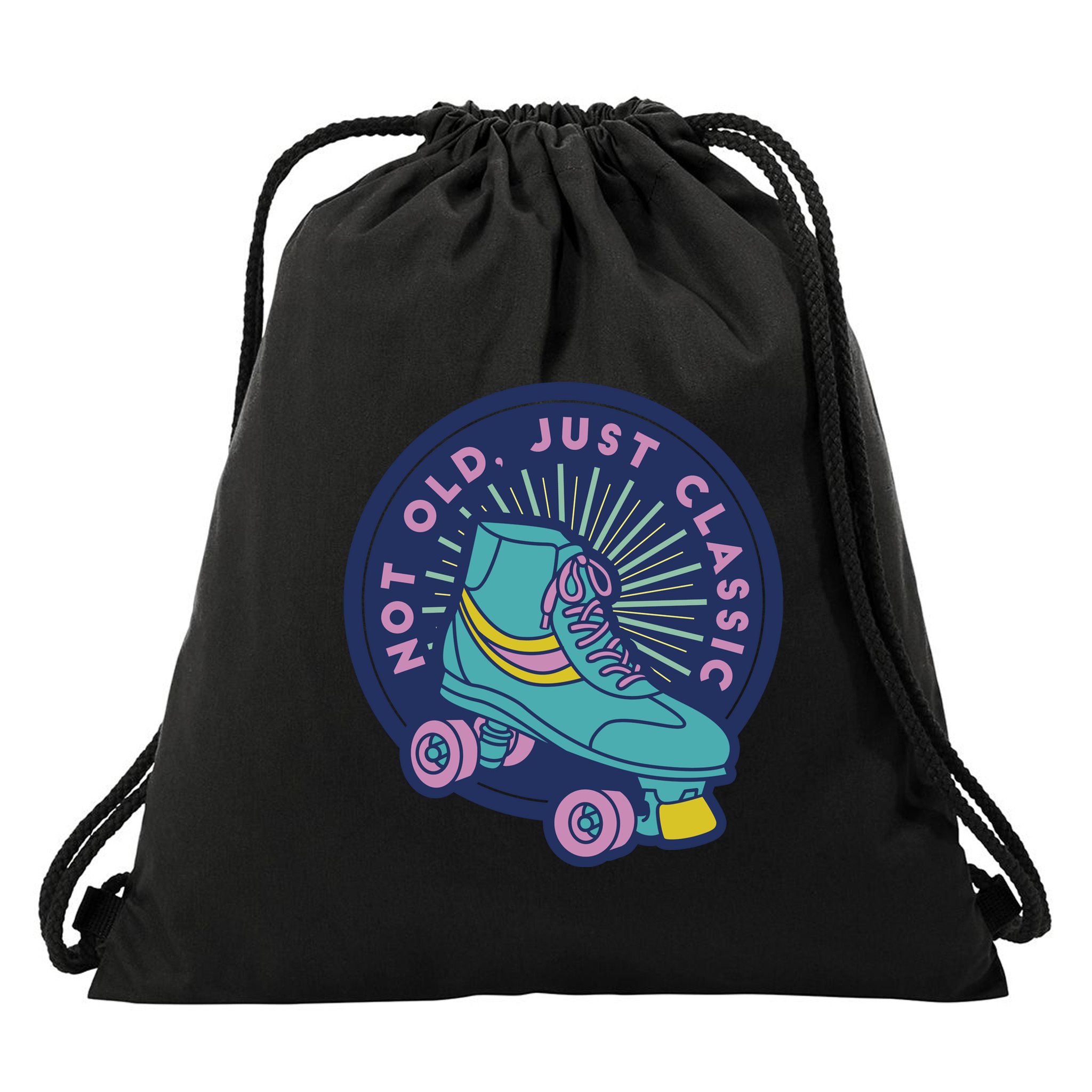Not Old Just Classic Rollerskate Drawstring Bag