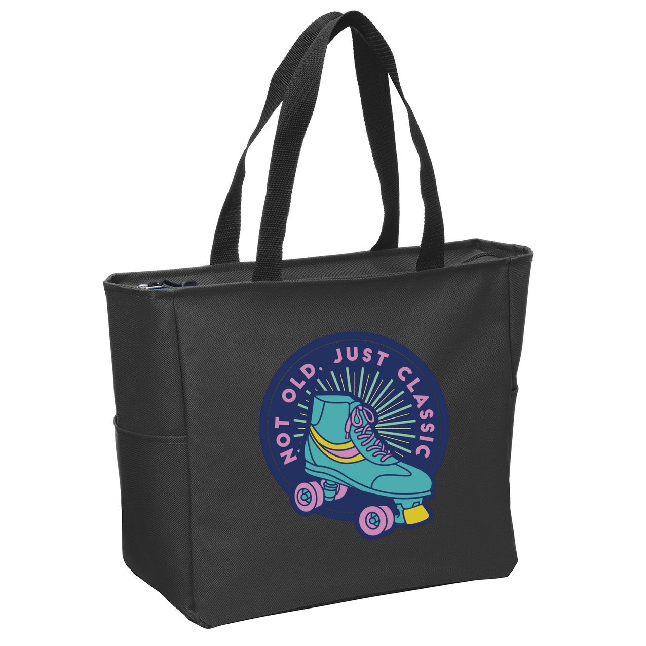 Not Old Just Classic Rollerskate Zip Tote Bag
