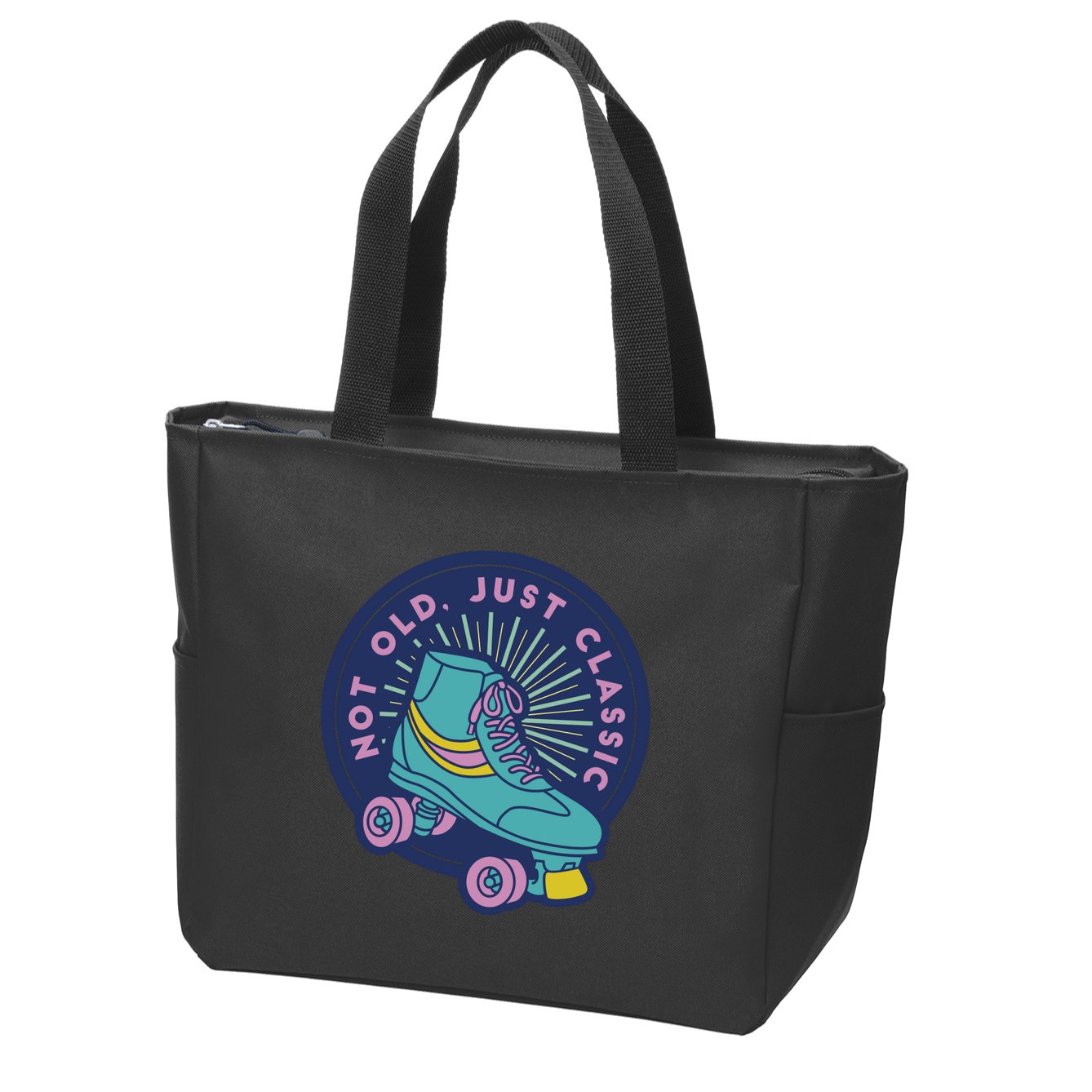 Not Old Just Classic Rollerskate Zip Tote Bag