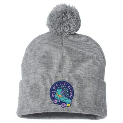 Not Old Just Classic Rollerskate Pom Pom 12in Knit Beanie