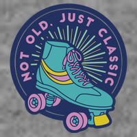 Not Old Just Classic Rollerskate Cropped Pullover Crew