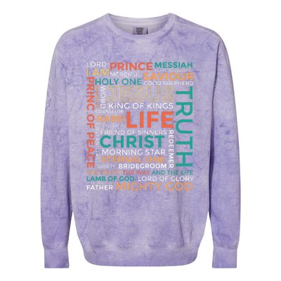 Names of Jesus Christian Colorblast Crewneck Sweatshirt