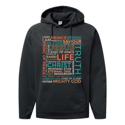 Names of Jesus Christian Performance Fleece Hoodie