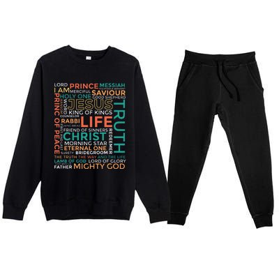 Names of Jesus Christian Premium Crewneck Sweatsuit Set