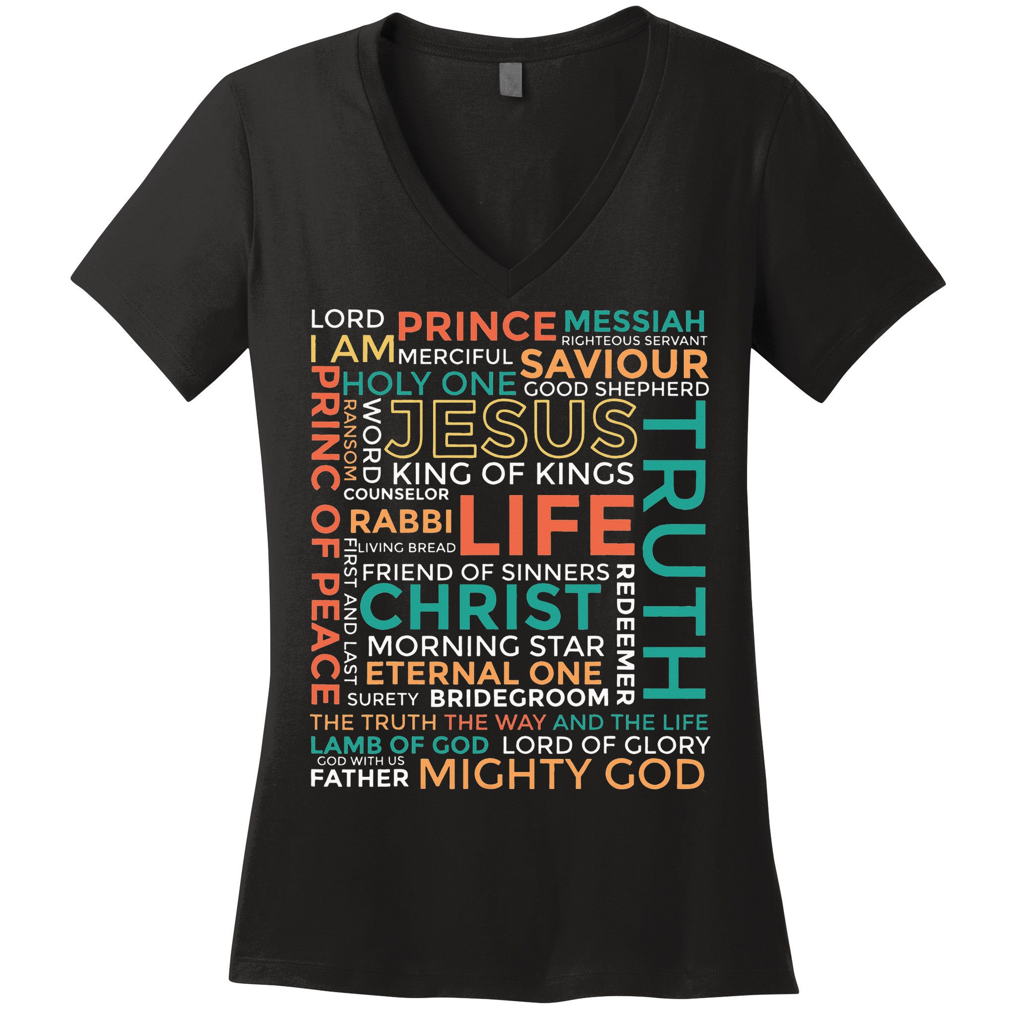 Names of Jesus Christian Women's V-Neck T-Shirt