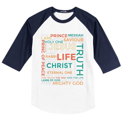 Names of Jesus Christian Baseball Sleeve Shirt