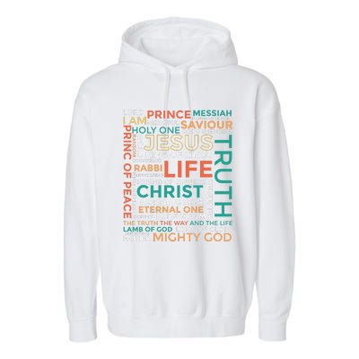 Names of Jesus Christian Garment-Dyed Fleece Hoodie