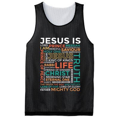 Names Of Jesus Jesus Is Christian Mesh Reversible Basketball Jersey Tank
