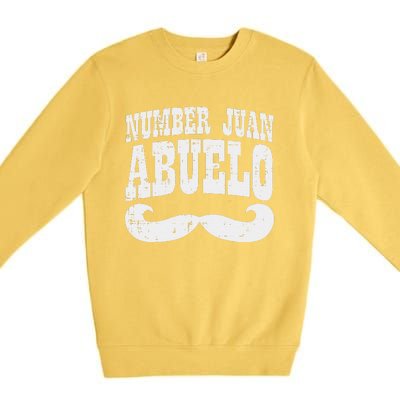 Number One Juan Abuelo Spanish Fathers Day Mexican Grandpa Premium Crewneck Sweatshirt